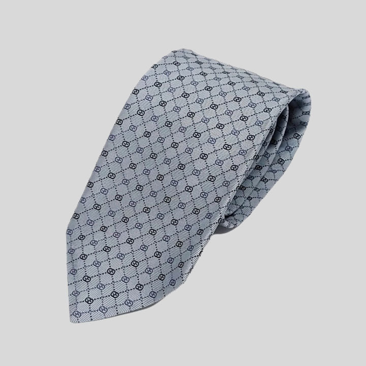 GUCCI Signature Logo Micro GGWEB Silk Tie Ice Blue 386489