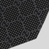 GUCCI Signature Logo GGWEB Silk Tie Black 408865