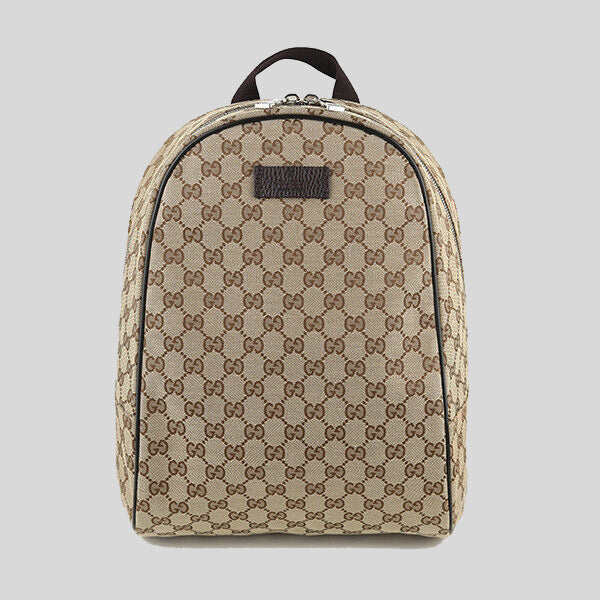 GUCCI Unisex Signature GG Canvas Backpack Bag Beige 449906