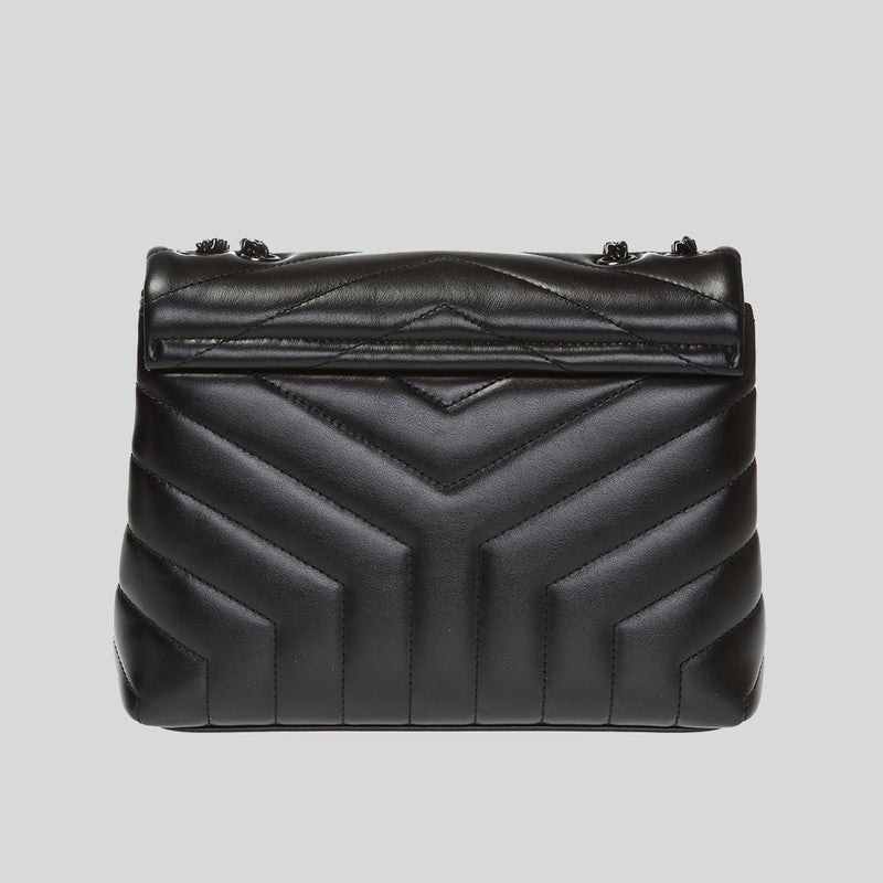 SAINT LAURENT YSL Loulou Small Chain Bag In Quilted "Y" Leather Black 494699DV728