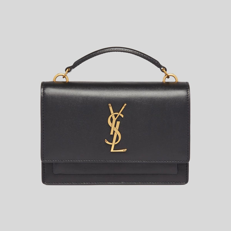 SAINT LAURENT YSL Sunset Chain Wallet In Smooth Leather Black 533026D4 LussoCitta