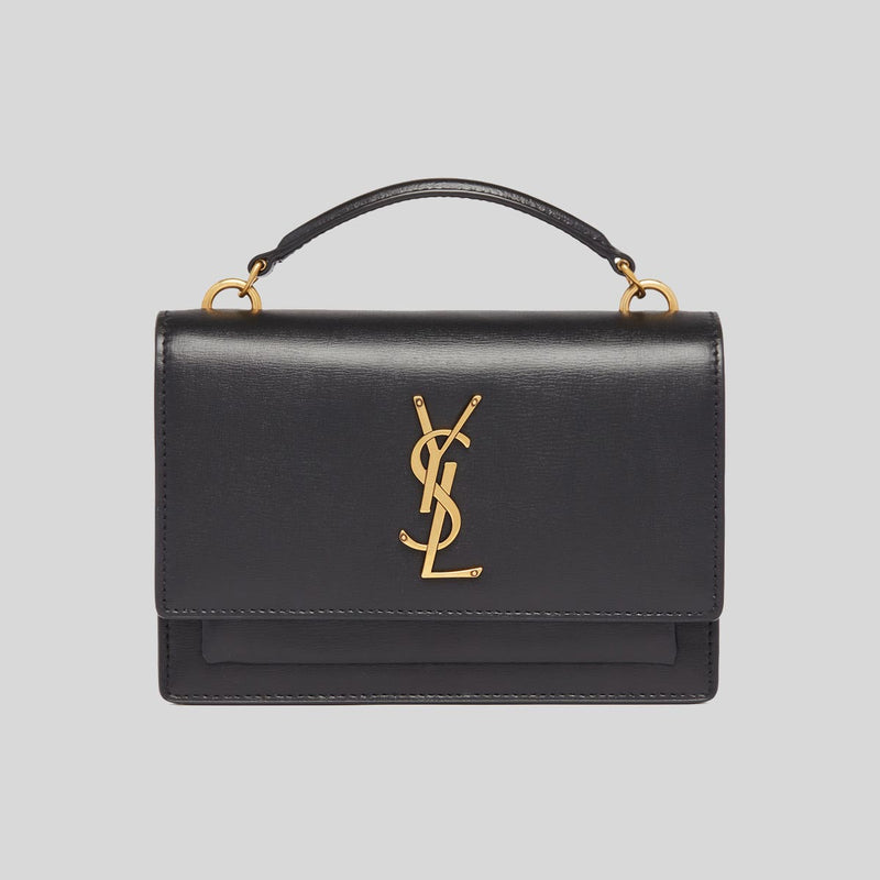 SAINT LAURENT YSL Sunset Chain Wallet In Smooth Leather Black 533026D422W lussocitta lusso citta