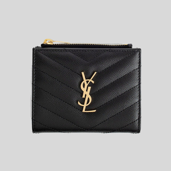 YVES SAINT LAURENT Cassandre Matelasse Chain Wallet Crossbody Bag Blac