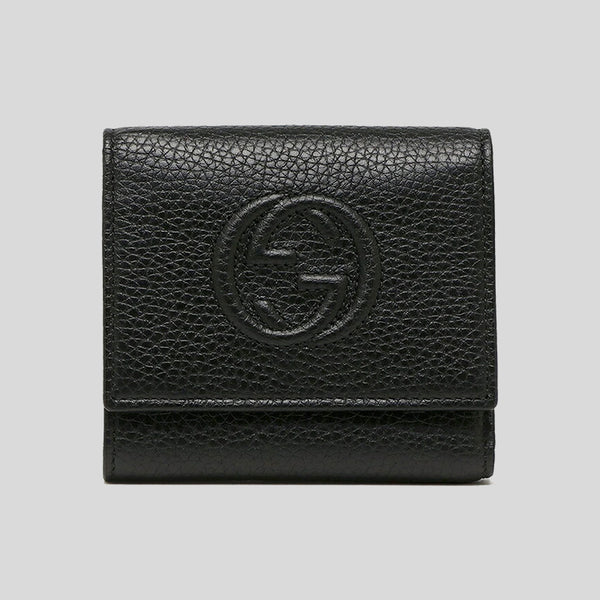 Gucci Soho Small Leather Trifold Wallet Black 598207