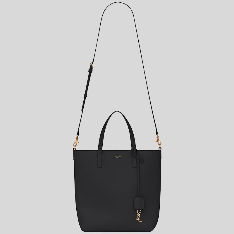 SAINT LAURENT YSL Shopping Saint Laurent Toy Crossbody Tote In Leather Black 600307CSV0J