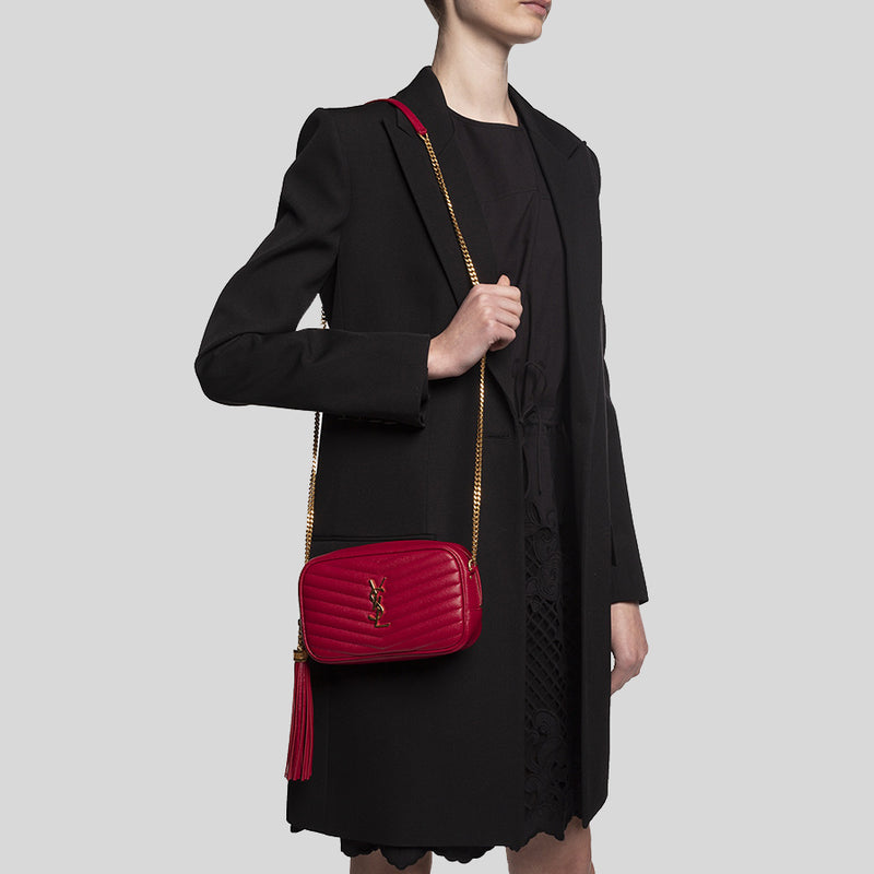 Lou mini bag in quilted grain de poudre embossed leather