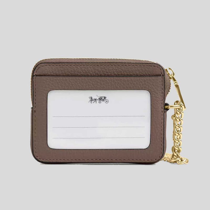 COACH Zip Card Case Dark Stone 6303