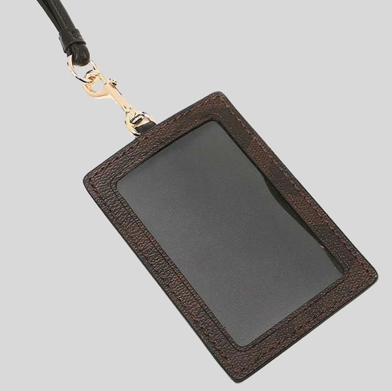 COACH ID Lanyard In Signature Canvas Brown Black 63274
