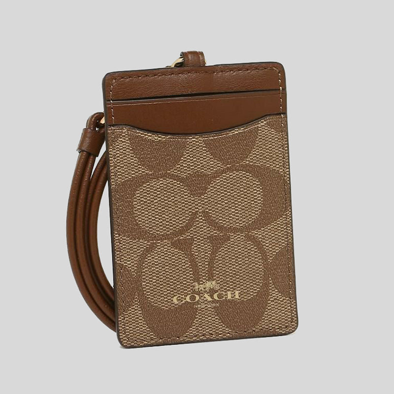 Coach card holder lanyard best sale