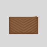 SAINT LAURENT YSL Cassandre Matelasse Zipped Pouch In Grain De Poudre Embossed Leather 636312BOW01