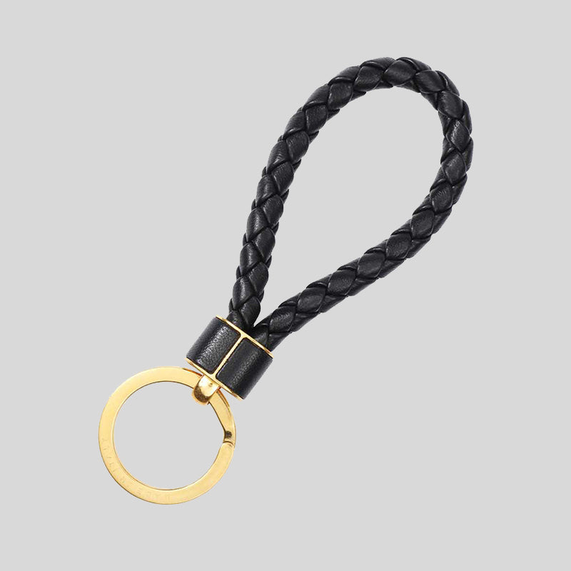 BOTTEGA VENETA Intreccio Key Ring Black 651820