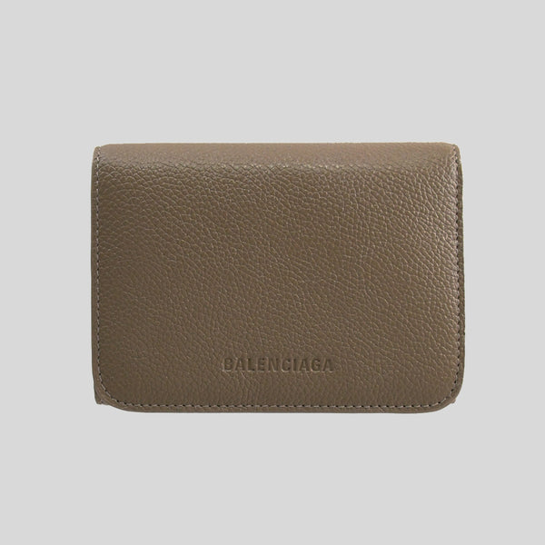 Balenciaga Leather Trifold Wallet Dark Taupe 656342 lussocitta lusso citta