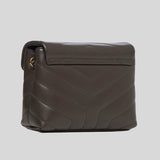 SAINT LAURENT YSL Loulou Toy Strap Bag In Quilted "Y" Leather Light Musk 678401DV707