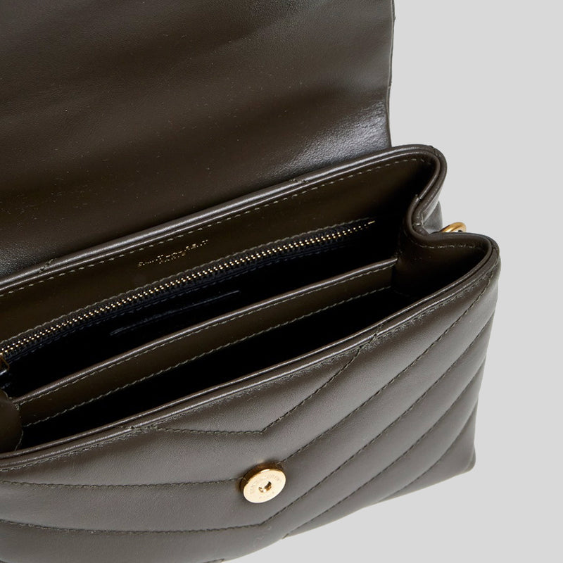 SAINT LAURENT YSL Loulou Toy Strap Bag In Quilted "Y" Leather Light Musk 678401DV707