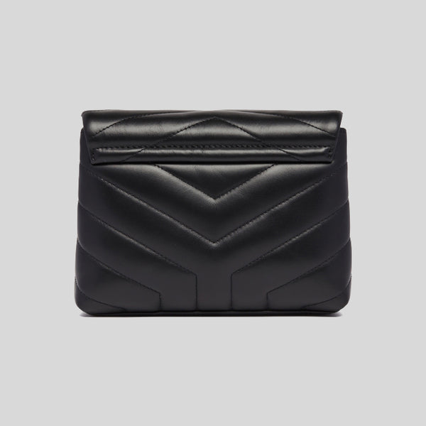 SAINT LAURENT YSL Loulou Toy Strap Bag In Quilted "Y" Leather Black 678401