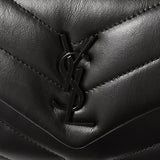 SAINT LAURENT YSL Loulou Toy Strap Bag In Quilted "Y" Leather Black on Black 678401