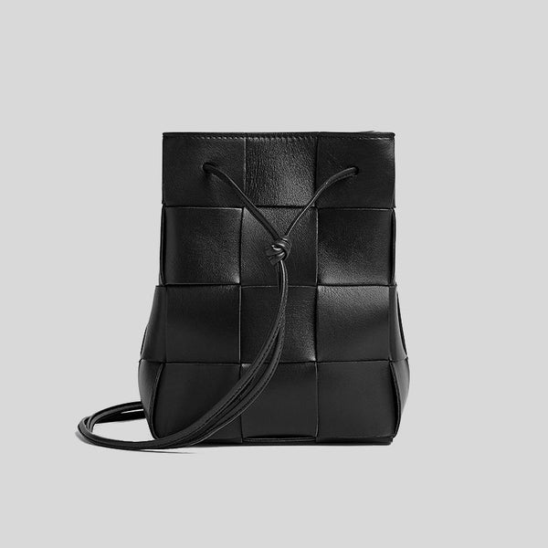 BOTTEGA VENETA Small Cassette Cross-Body Bucket Black 680218