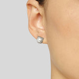 FERRAGAMO Gancini Pearls Earrings In Silver Color 760121