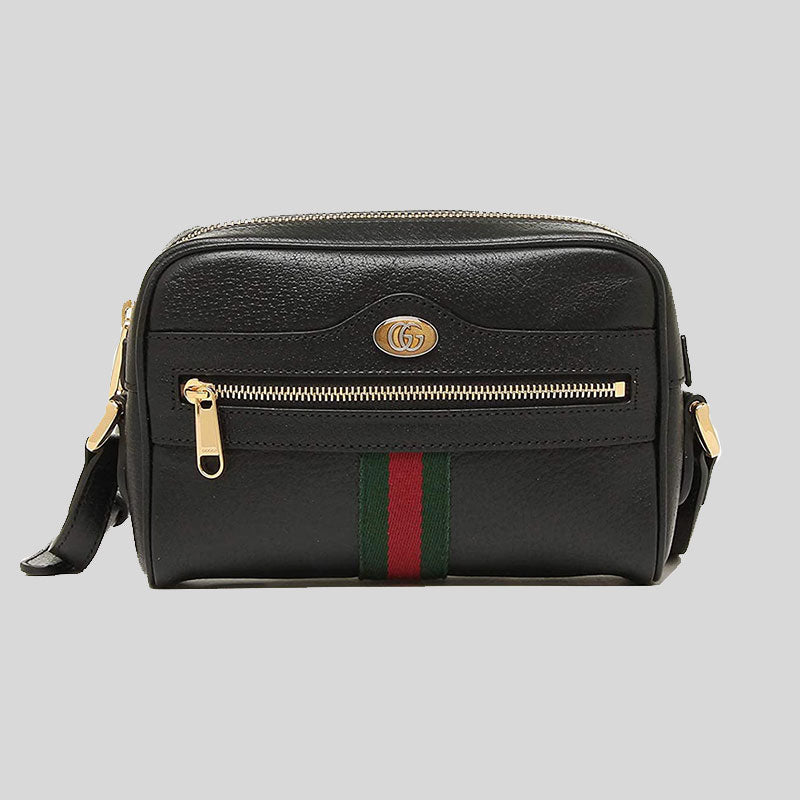 GUCCI Ophidia Calfskin Web Small Shoulder Bag Black 719885 lussocitta lusso città