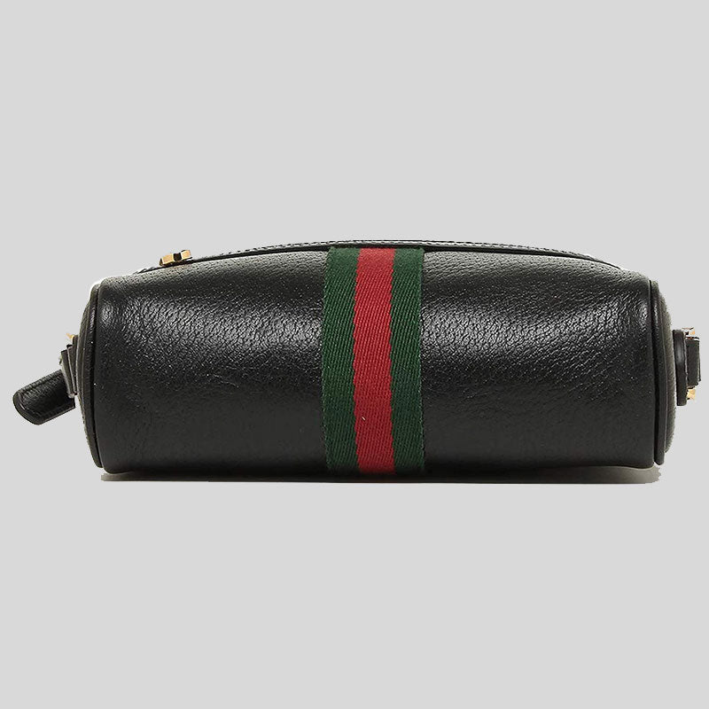 GUCCI Ophidia Calfskin Web Small Shoulder Bag Black 719885