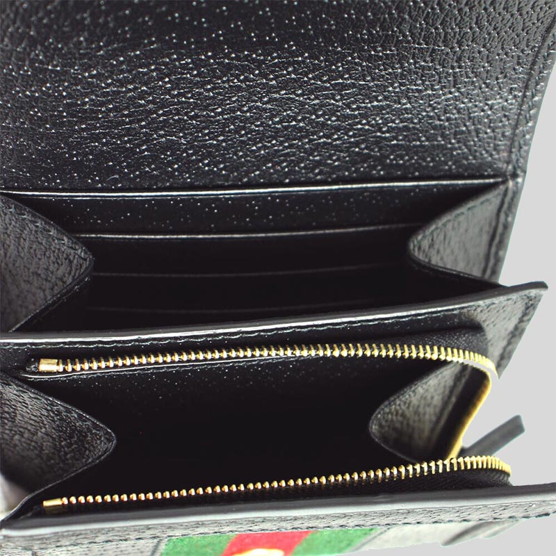 GUCCI Ophidia Leather Bifold Wallet Black 719887