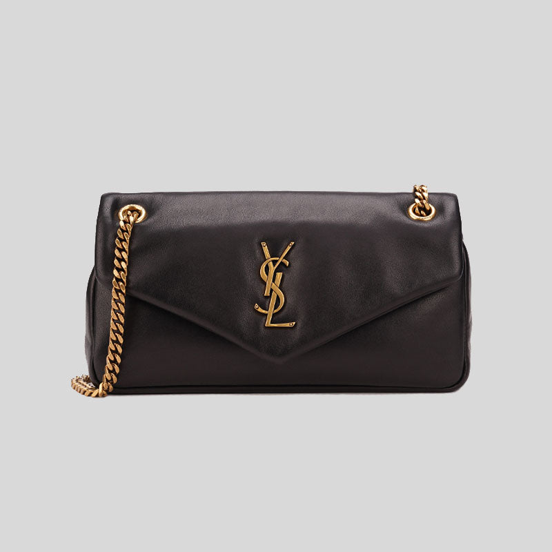 SAINT LAURENT YSL Calypso In Plunged Lambskin Black 734153 – LussoCitta