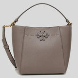 Tory Burch Small McGraw Bucket Bag Silver Maple 74956