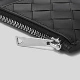BOTTEGA VENETA Intrecciato Zippered Card Case Black 755985