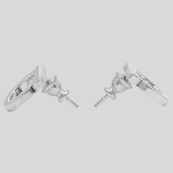 FERRAGAMO Gancini Earrings (L) Palladium 760119