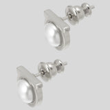 FERRAGAMO Gancini Pearls Earrings In Silver Color 760121