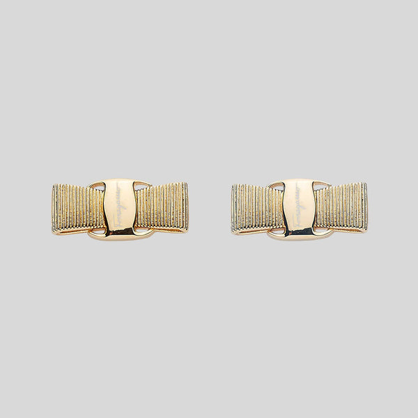 FERRAGAMO Vara Ribbon Earrings Gold Color 998984
