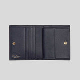 FERRAGAMO Calf Leather Small Bifold Wallet Midnight 771175