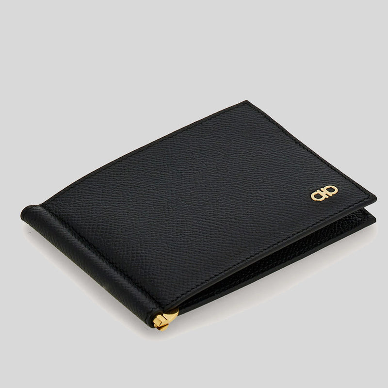 FERRAGAMO Gancini Men's Wallet With Money Clip Black 776473