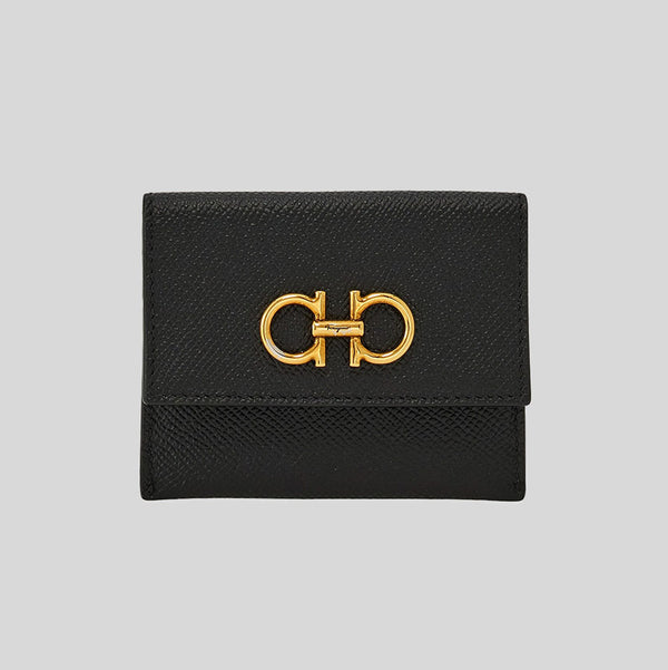 FERRAGAMO Gancini Card Holder Black 779901 lussocitta lusso citta