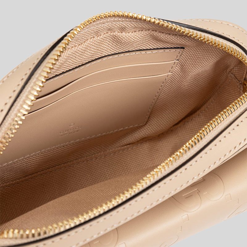 GUCCI Gilbert Calf Mini Crossbody Bag Beige 781554
