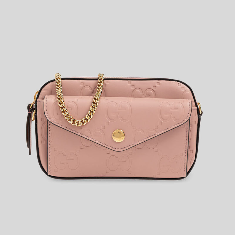 GUCCI Gilbert Calf Mini Crossbody Bag Dusty Rose 781554 lussocitta lusso citta