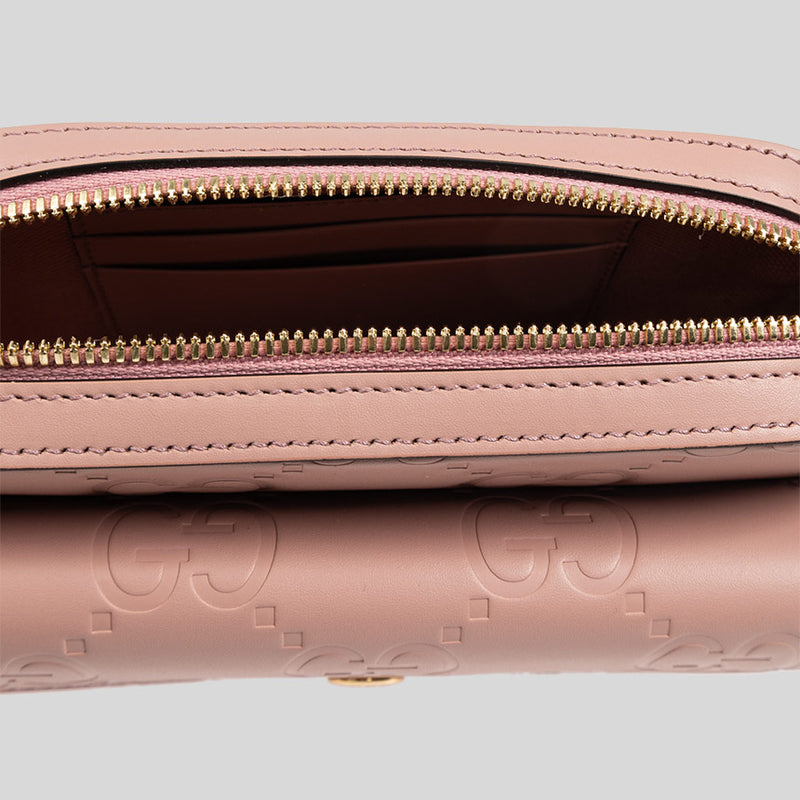 GUCCI Gilbert Calf Mini Crossbody Bag Dusty Rose 781554