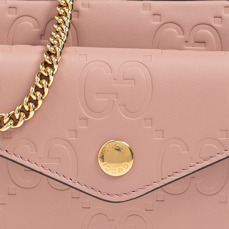 GUCCI Gilbert Calf Mini Crossbody Bag Dusty Rose 781554