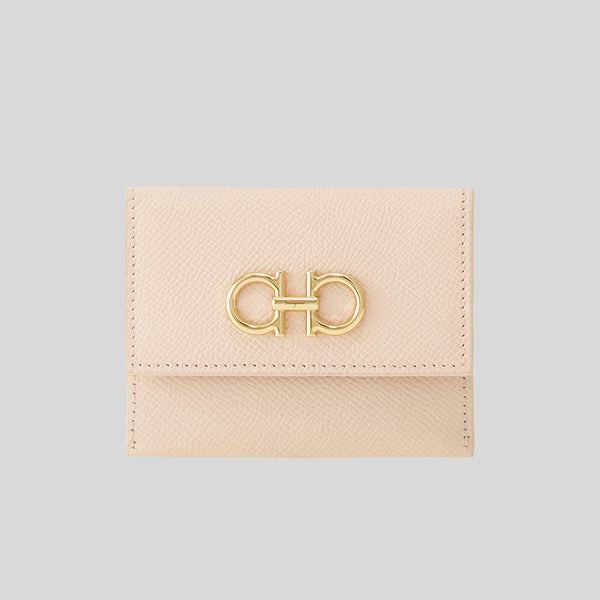 FERRAGAMO Gancini Card Holder Ballet Pink 785211