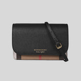 BURBERRY Hampshire House Check Crossbody Bag Black 80628071