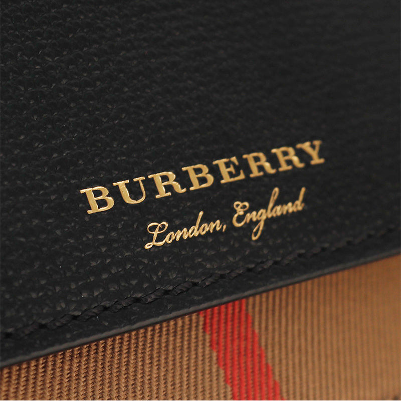 BURBERRY Hampshire House Check Crossbody Bag Black 80628071
