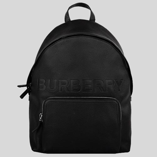 Burberry Abbeydale Unisex Leather Logo Backpack Black 80507631 lussocitta lusso citta
