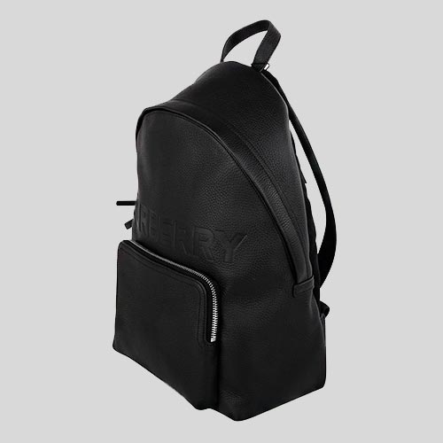 Burberry Abbeydale Unisex Leather Logo Backpack Black 80507631