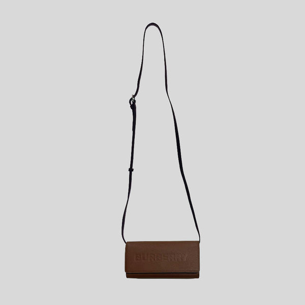 Burberry Henley Leather Crossbody Bag WOC Tan 80528381