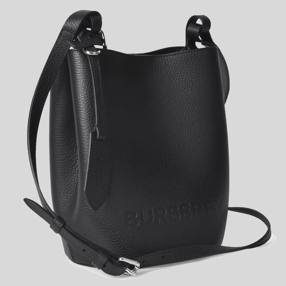 Burberry Small Lorne Leather Bucket Bag Black 80528511 – LussoCitta