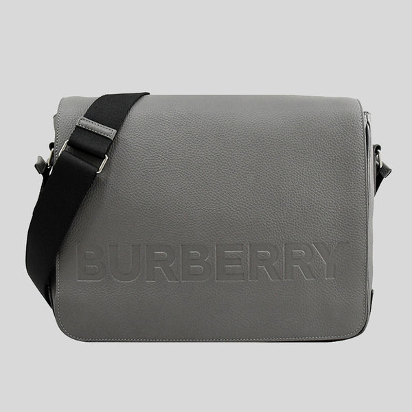 Burberry Bruno Men's Leather Crossbody Bag Grey 80528731 lussocitta lusso citta