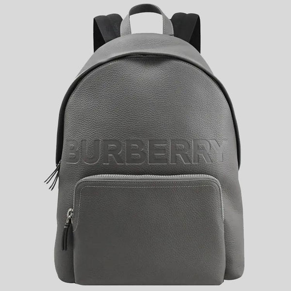 Burberry Abbeydale Unisex Leather Logo Backpack Charcoal Grey 80528731