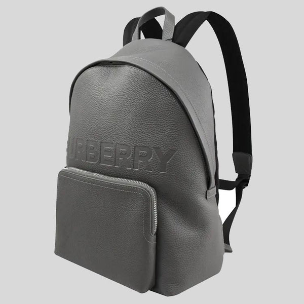 Burberry Abbeydale Unisex Leather Logo Backpack Charcoal Grey 80528731