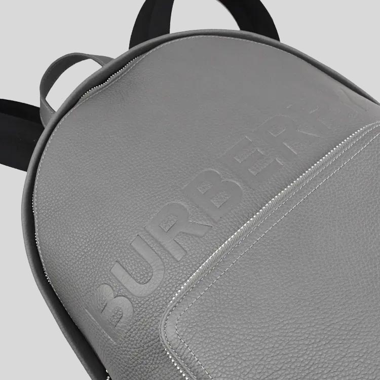 Burberry Abbeydale Unisex Leather Logo Backpack Charcoal Grey 80528731