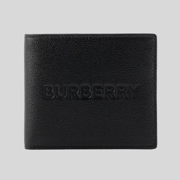 Burberry Embossed Logo Leather International Bifold Wallet In Black 80528811 lussocitta lusso citta